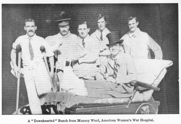 {Photo: A â€œDownheartedâ€ Bunch from Munsey Ward, American Women's War Hospital.}
